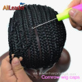 Gorra de peluca negra ajustable Cornrow para hacer peluca